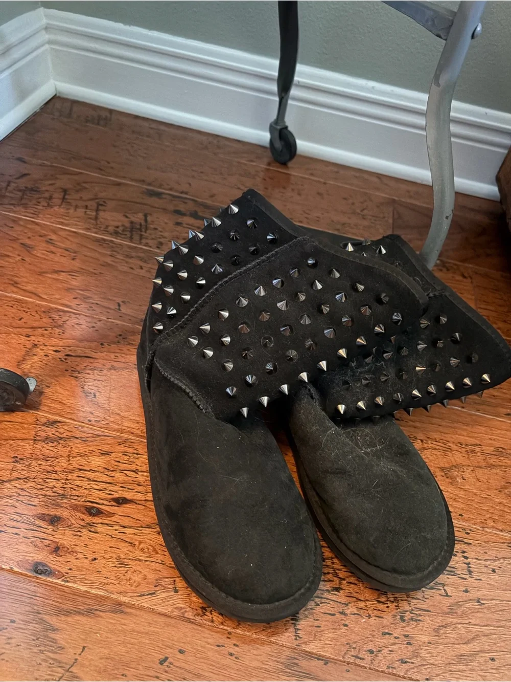 Australia Luxe Collective Black Studded Suede Ankle Booties